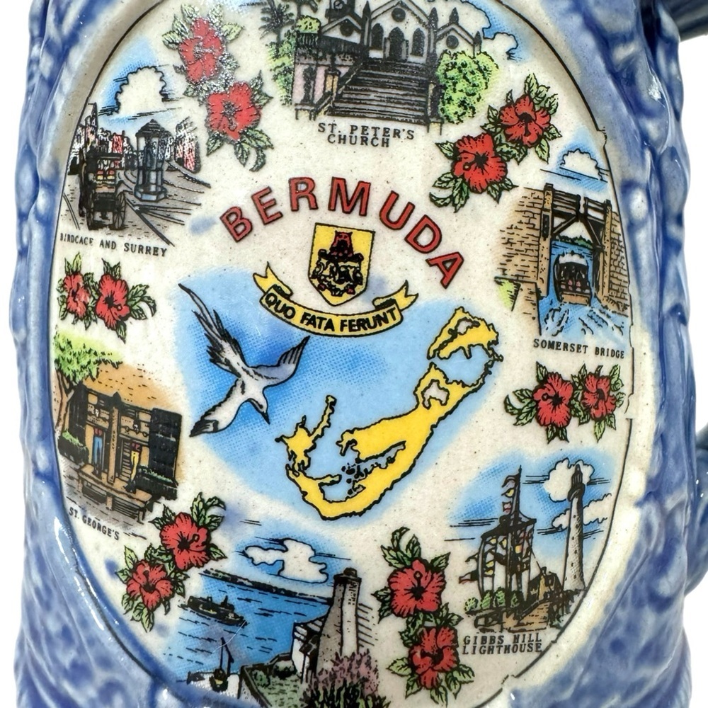 Vintage Bermuda Made In Japan Ceramic Beer Stein Coffee Mug Painted Collectible - Picture 2 of 9